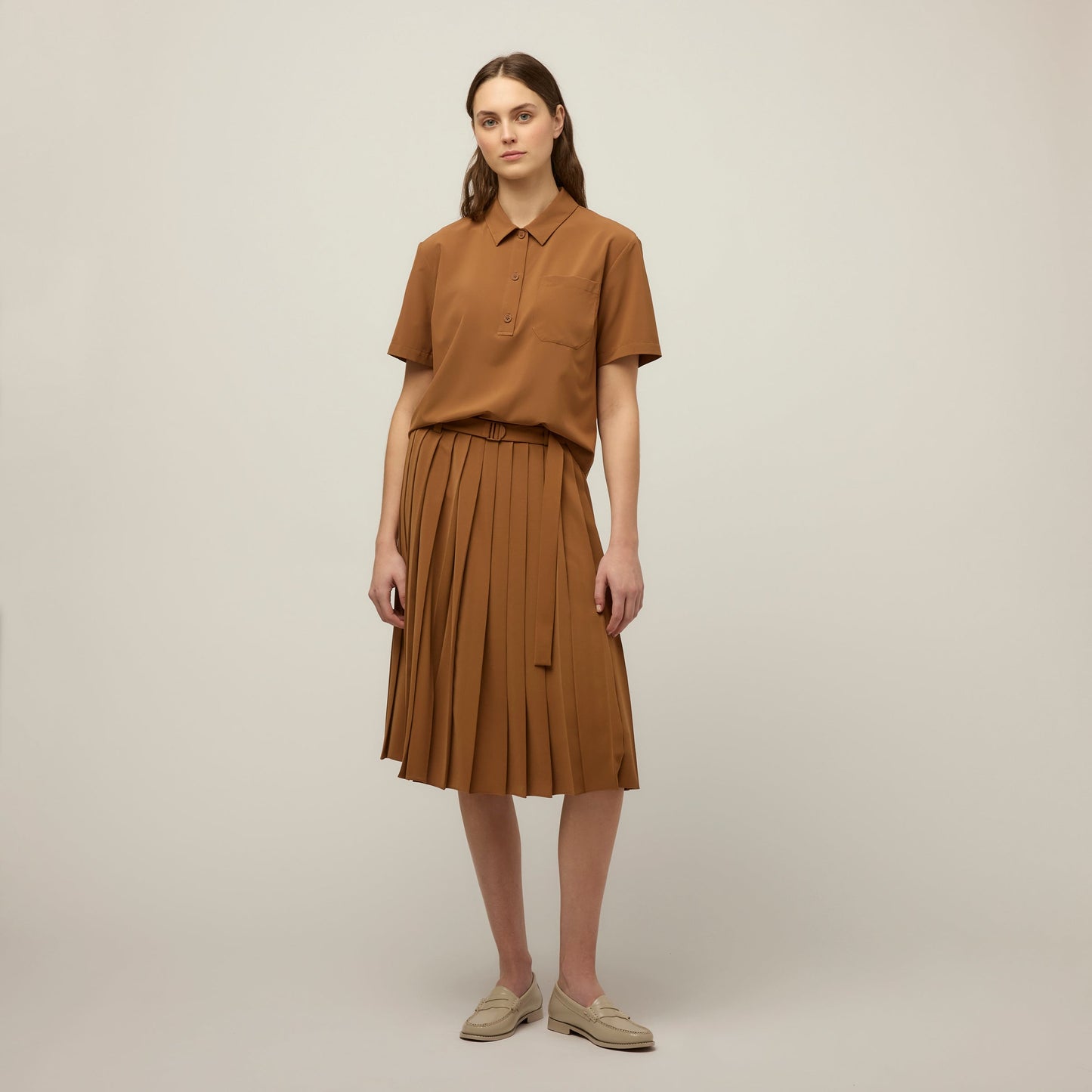 Tech Slk Pleated Skirt