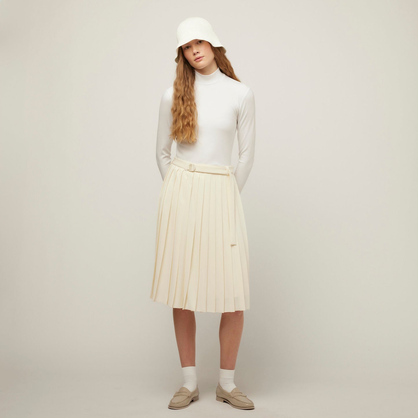 Tech Slk Pleated Skirt
