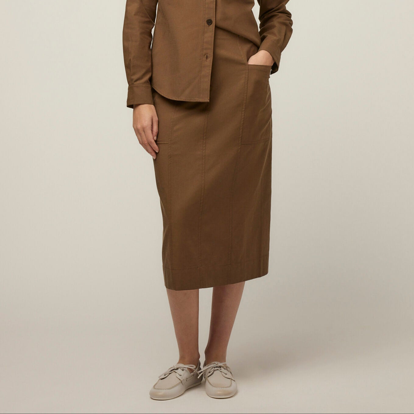 Tencel Cotton Midi Skirt