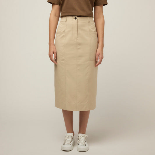 Tencel Cotton Midi Skirt