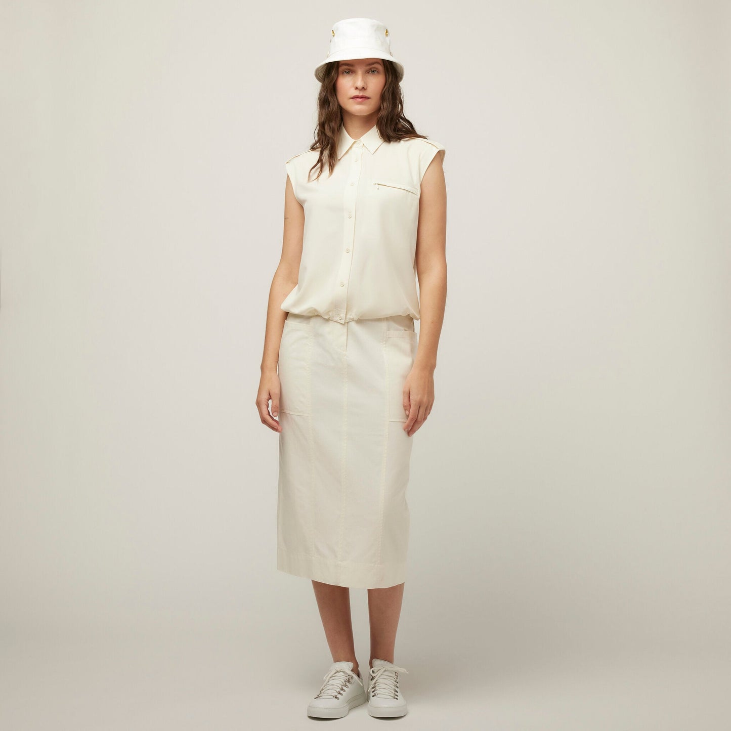 Tencel Cotton Midi Skirt